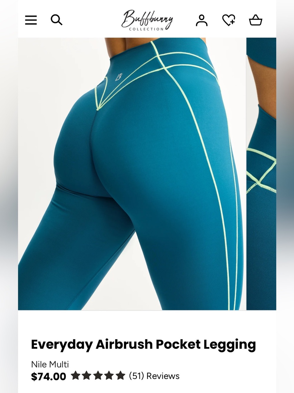 Buffbunny Everyday Airbush legging Nile Multi size large